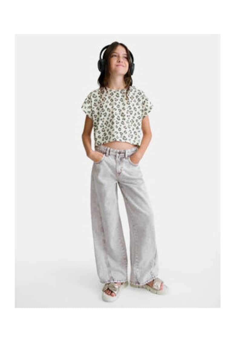 Pantaloni copii - gri - bumbac - croiala ampla -