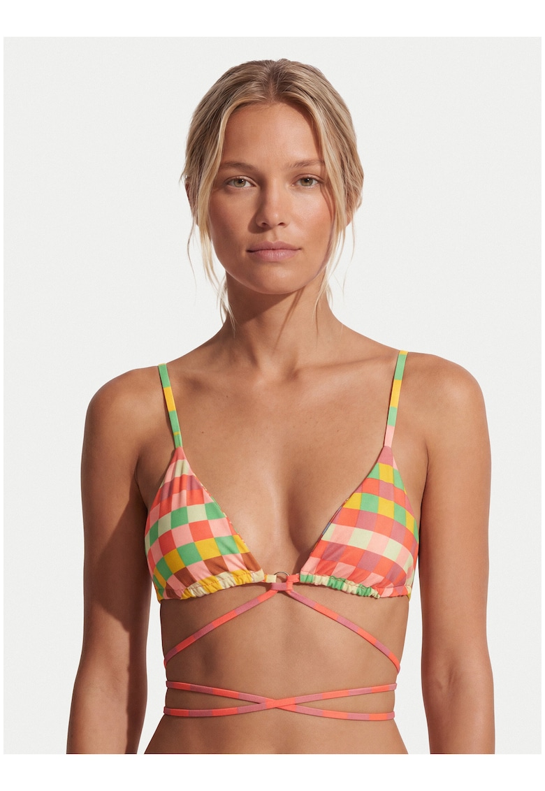 Top bikini de dama - reversibil - multicolor - din material sintetic