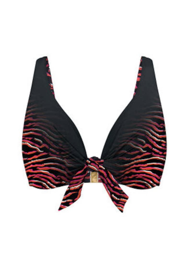Sutien de bikini animal print - Negru/Maro