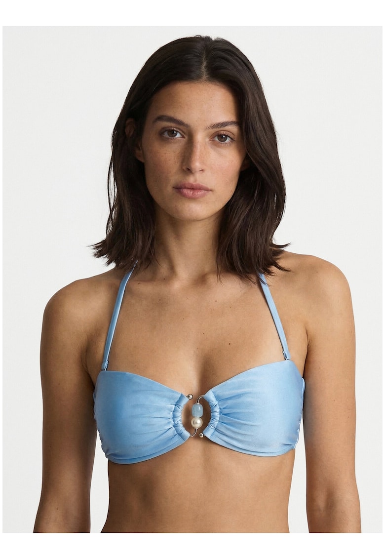 Top de bikini dama - albastru - material elastic - bretele detasabile