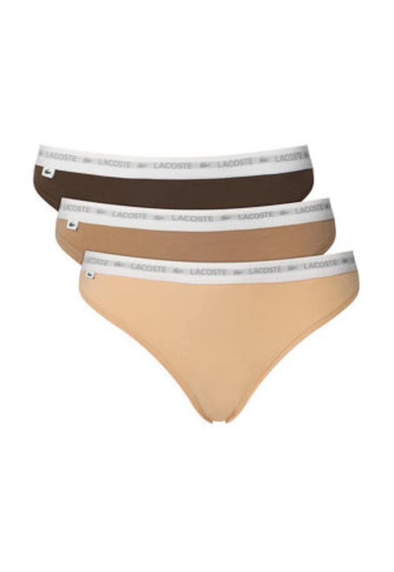 Set lenjerie intima dama - 3 bucati - bej - bumbac