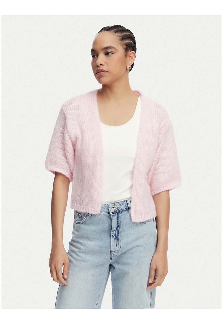 Cardigan dama - roz - regular fit - 100% poliester