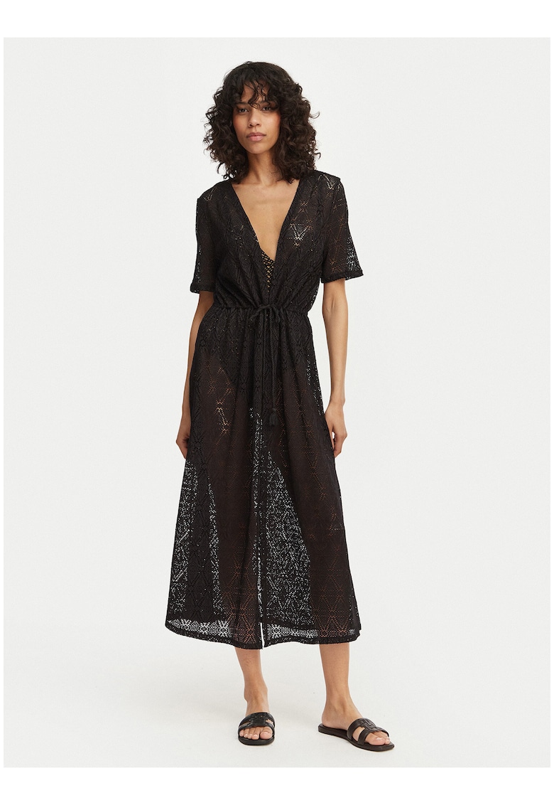 Cardigan dama - negru - maneca scurta - poliester