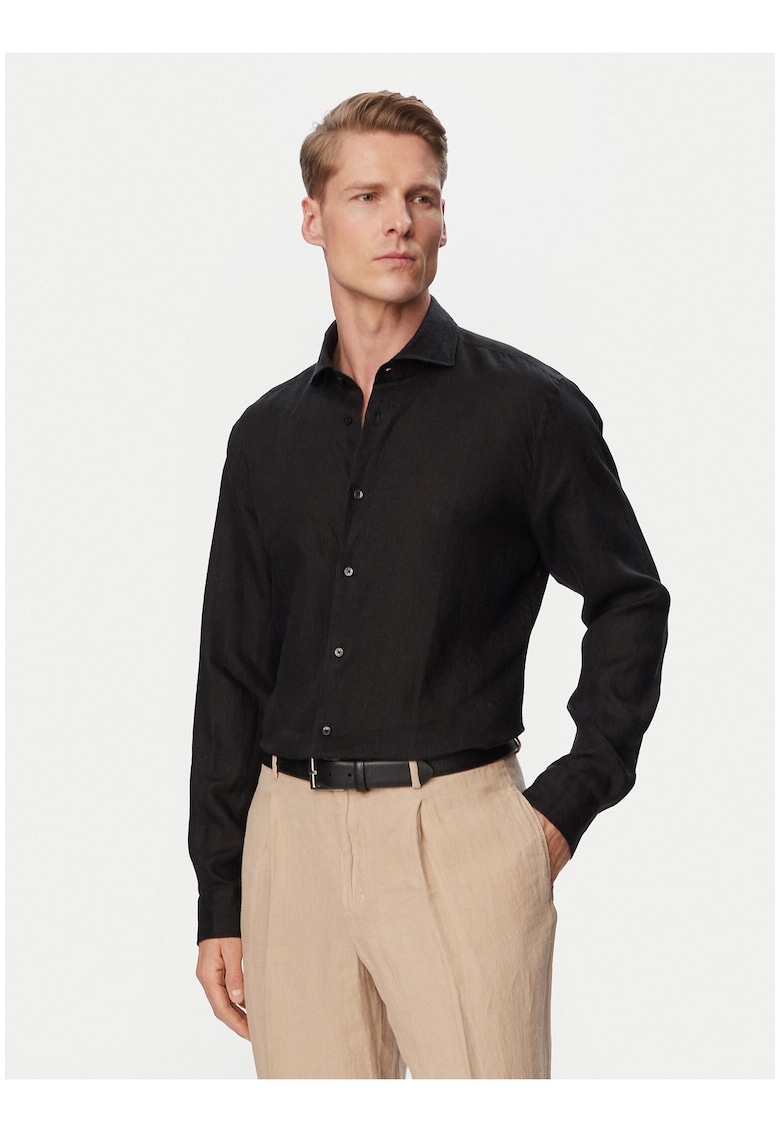Camasa barbati - neagra - 100% in - maneci lungi - stil casual