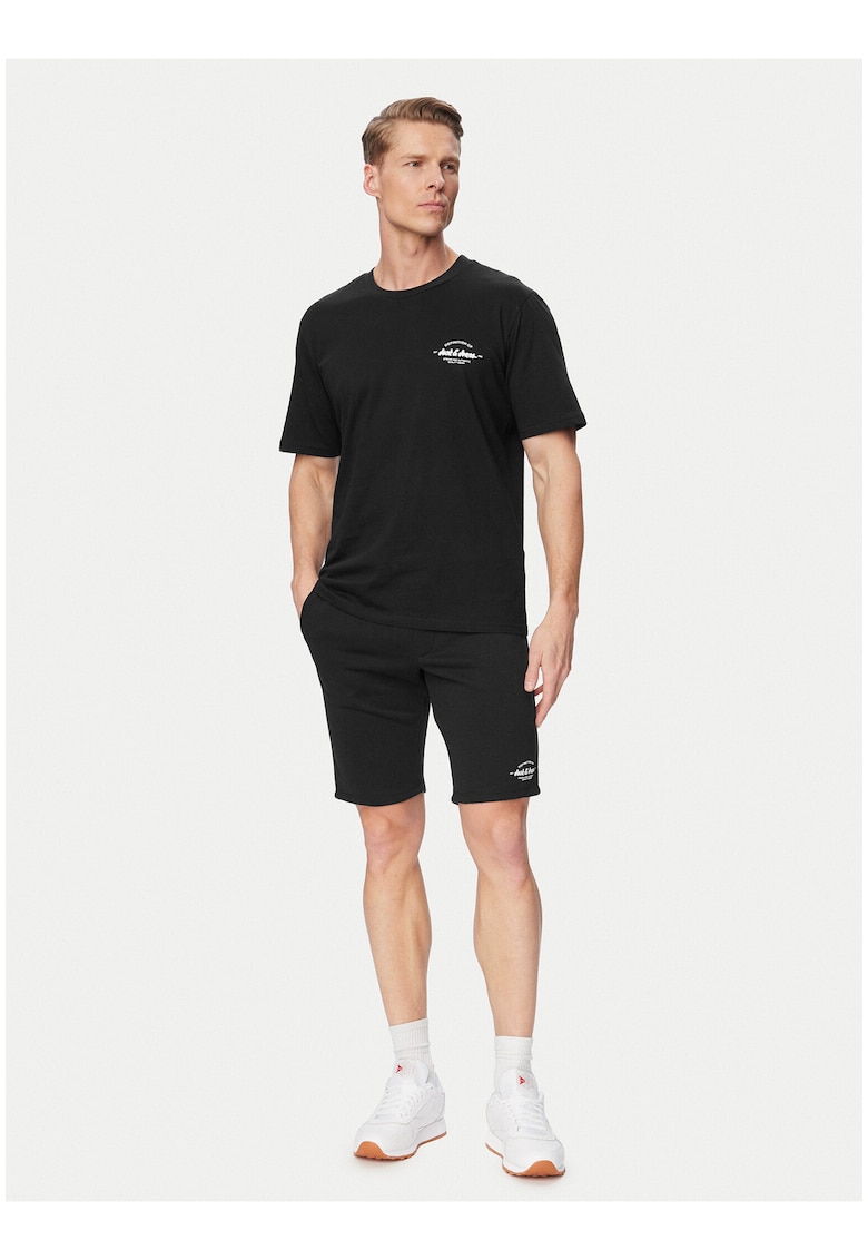 Set tricou si pantaloni scurti Barbati - negru - bumbac - regular fit