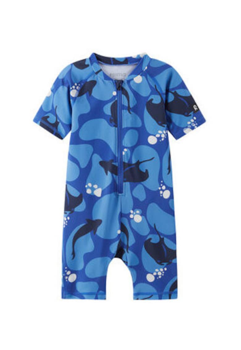 Costum de baie grafic pentru băieți - Albastru