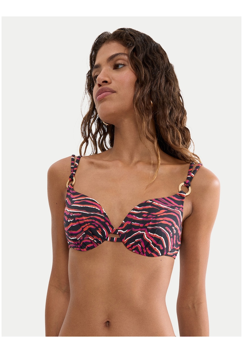 Top bikini dama - animal print - multicolor - material sintetic