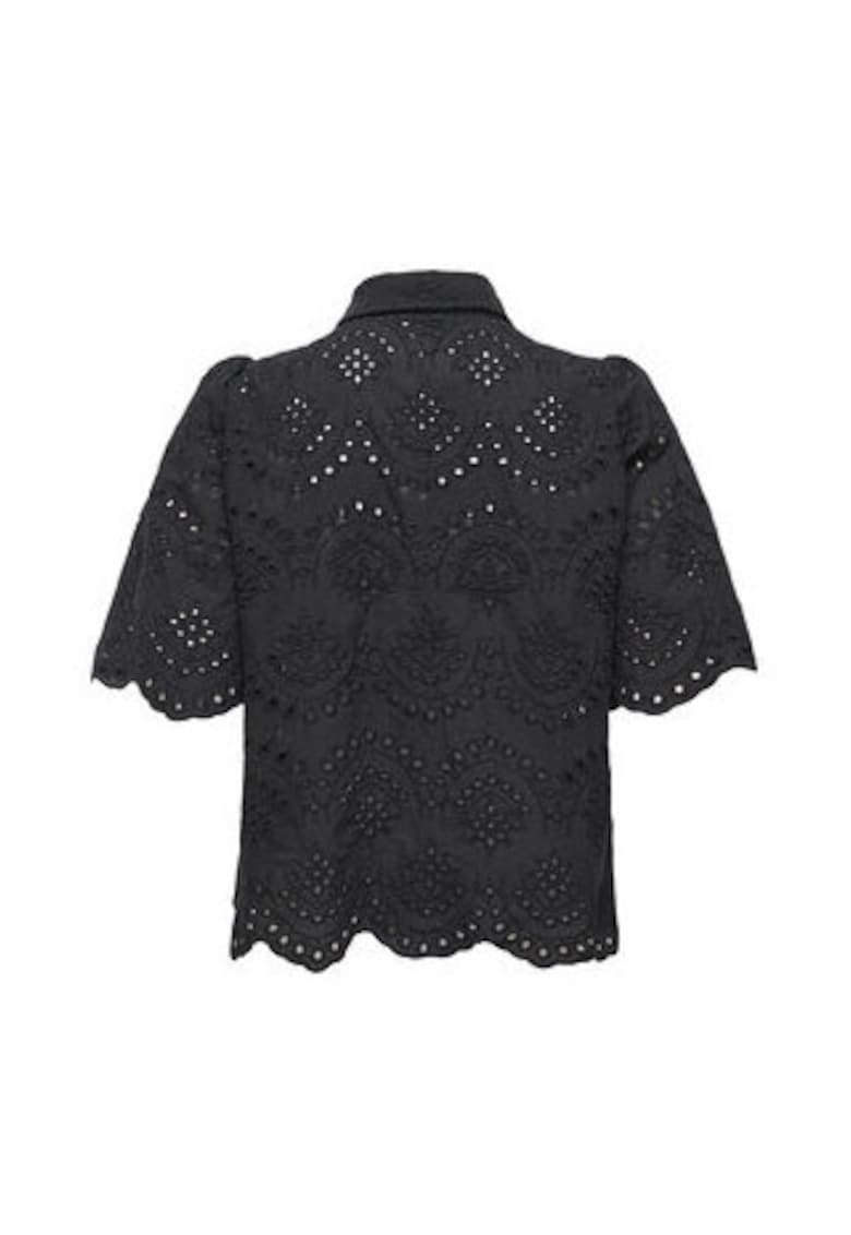 Camasa dama - neagra - bumbac - croiala regular fit - maneca scurta -
