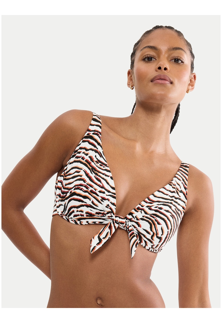 Top de bikini dama - animal print - Alb/Multicolor
