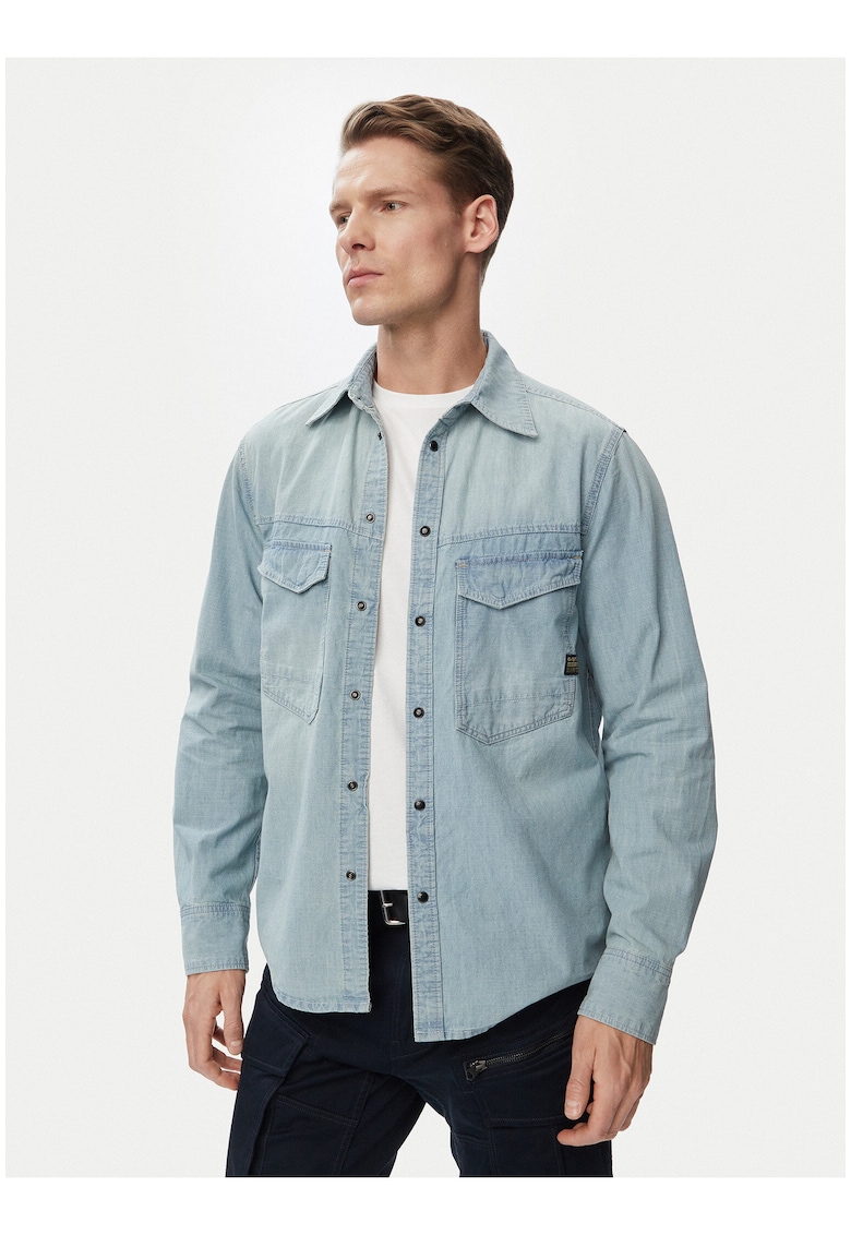 Camasa barbati - denim - albastru - casual - maneca lunga - regular fit