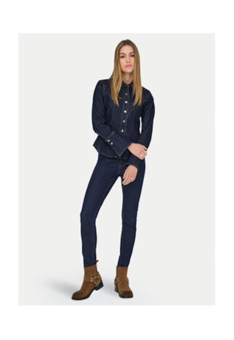 Camasa denim - slim fit - bumbac - Bleumarin