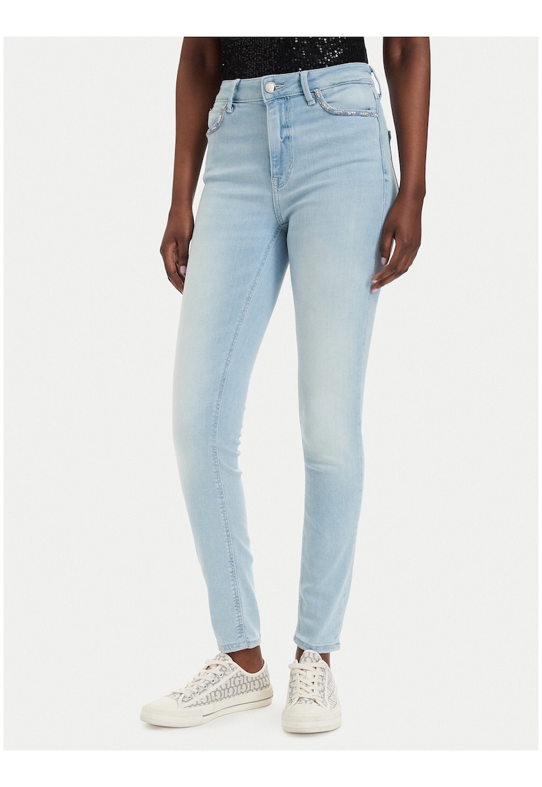 Blugi dama - super skinny - albastru - bumbac/lyocell/poliester