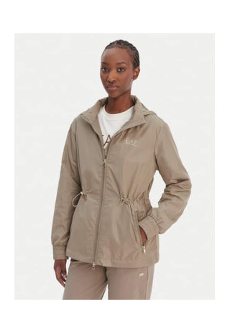 Geaca de tranzitie - bej - poliester - regular fit -