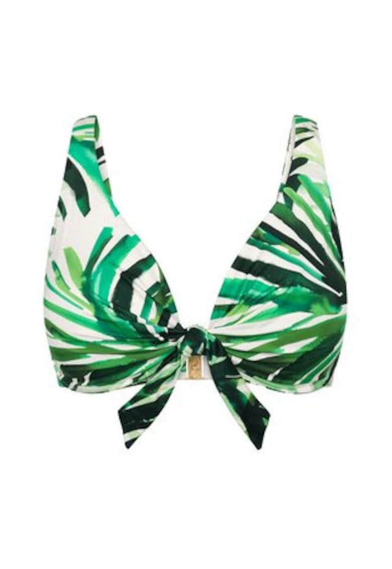 Top bikini verde cu imprimeu - Verde