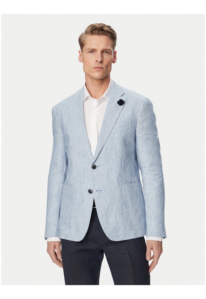 Sacou barbati - albastru - casual - 100% in
