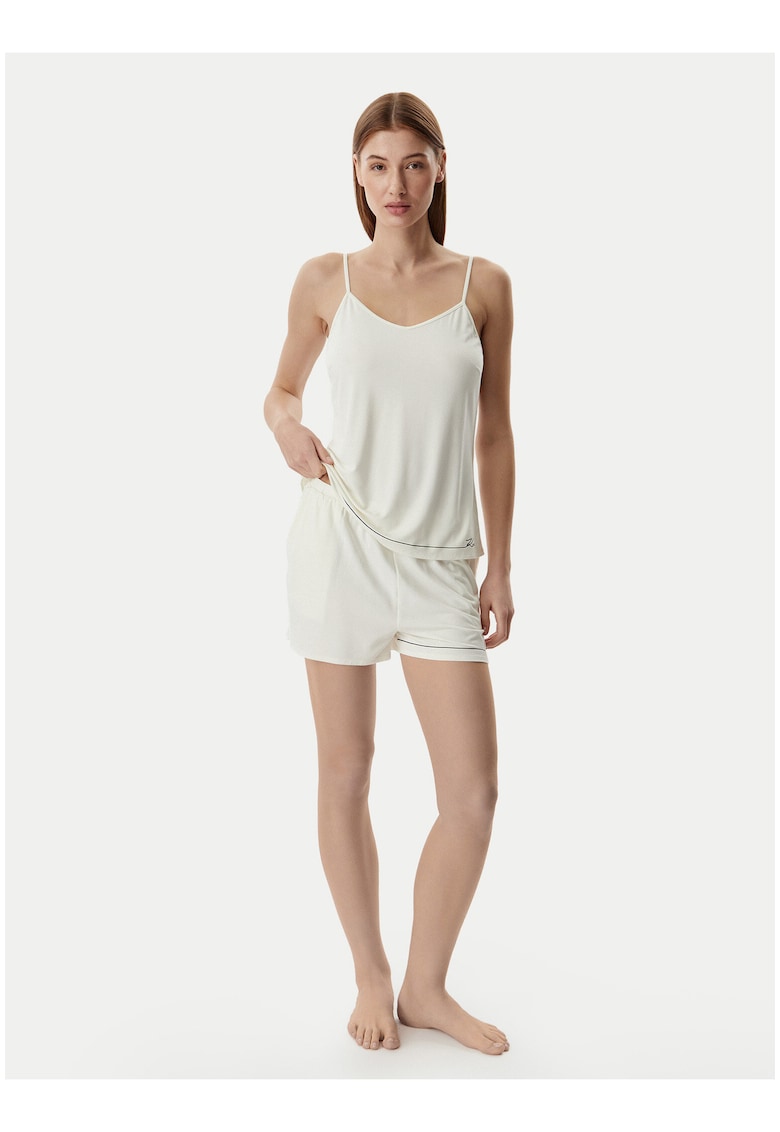 Pijama dama - bej - viscoza - fara maneca