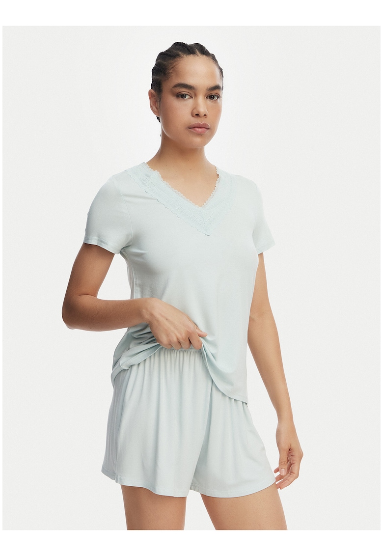 Pijama dama - viscoza - maneca scurta - Verde