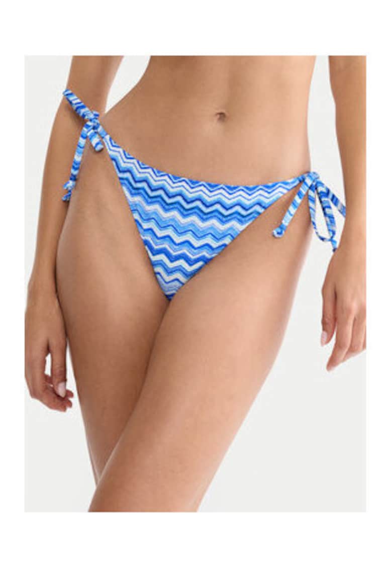 Slip de bikini pentru femei - multicolor - material sintetic - croiala clasica - Multicolor/Albastru