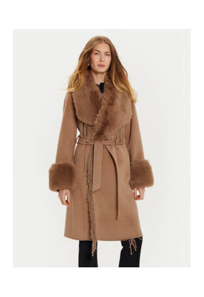 Palton dama - maro - lana si poliamida - casual -