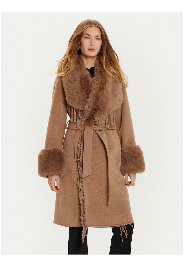 Palton dama - maro - lana si poliamida - casual -