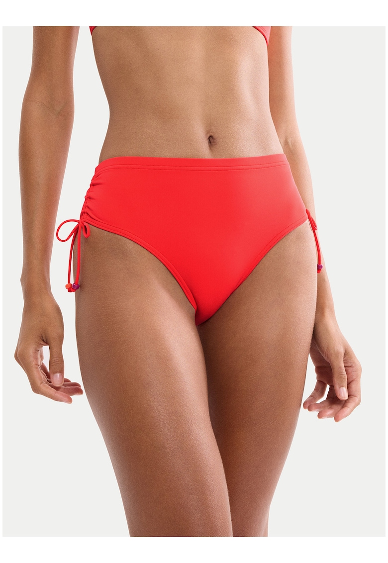 Slip de bikini pentru femei - material sintetic - croiala clasica - Portocaliu