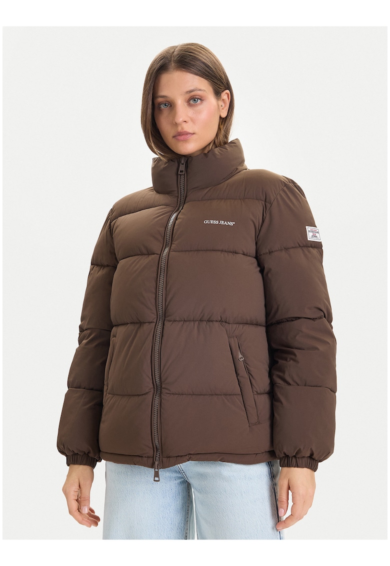 Geaca de iarna - regular fit - maro - poliester -