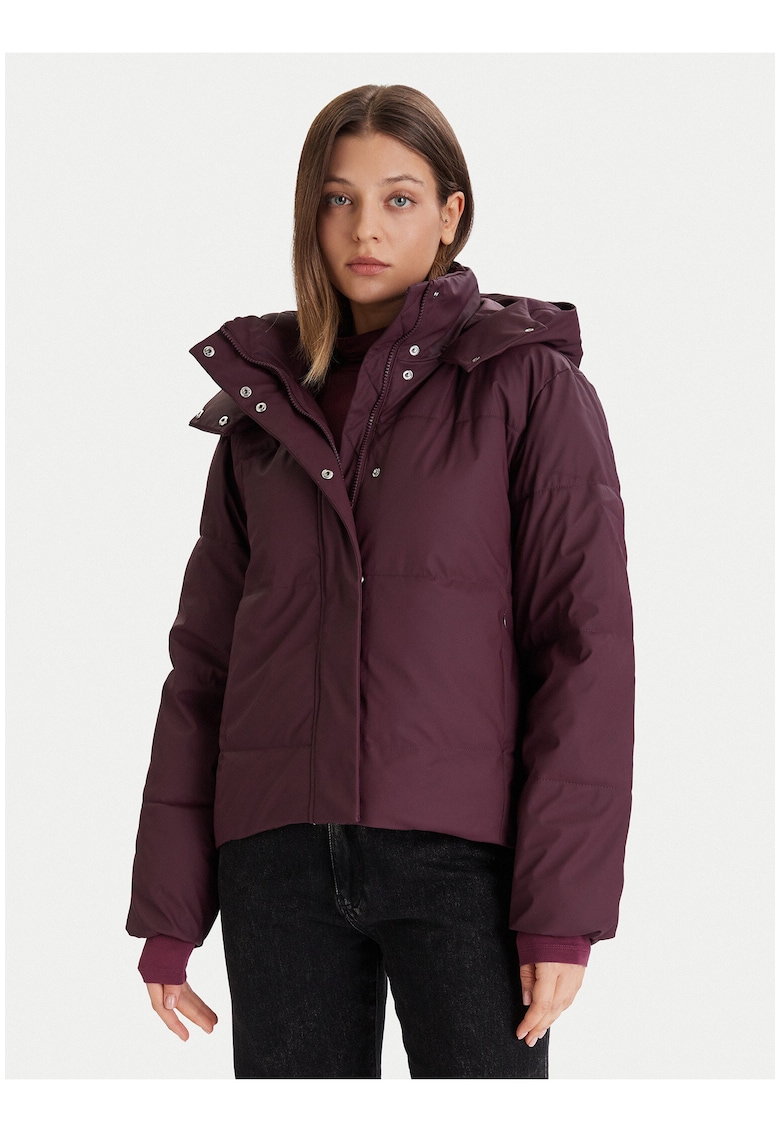 Geaca de iarna - violet - material sintetic - gluga detasabila - croiala regular fit -