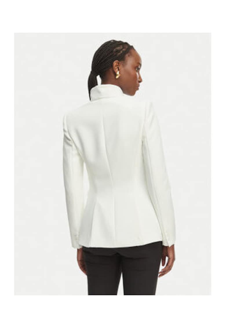 Sacou dama - alb - material elastic - maneca lunga