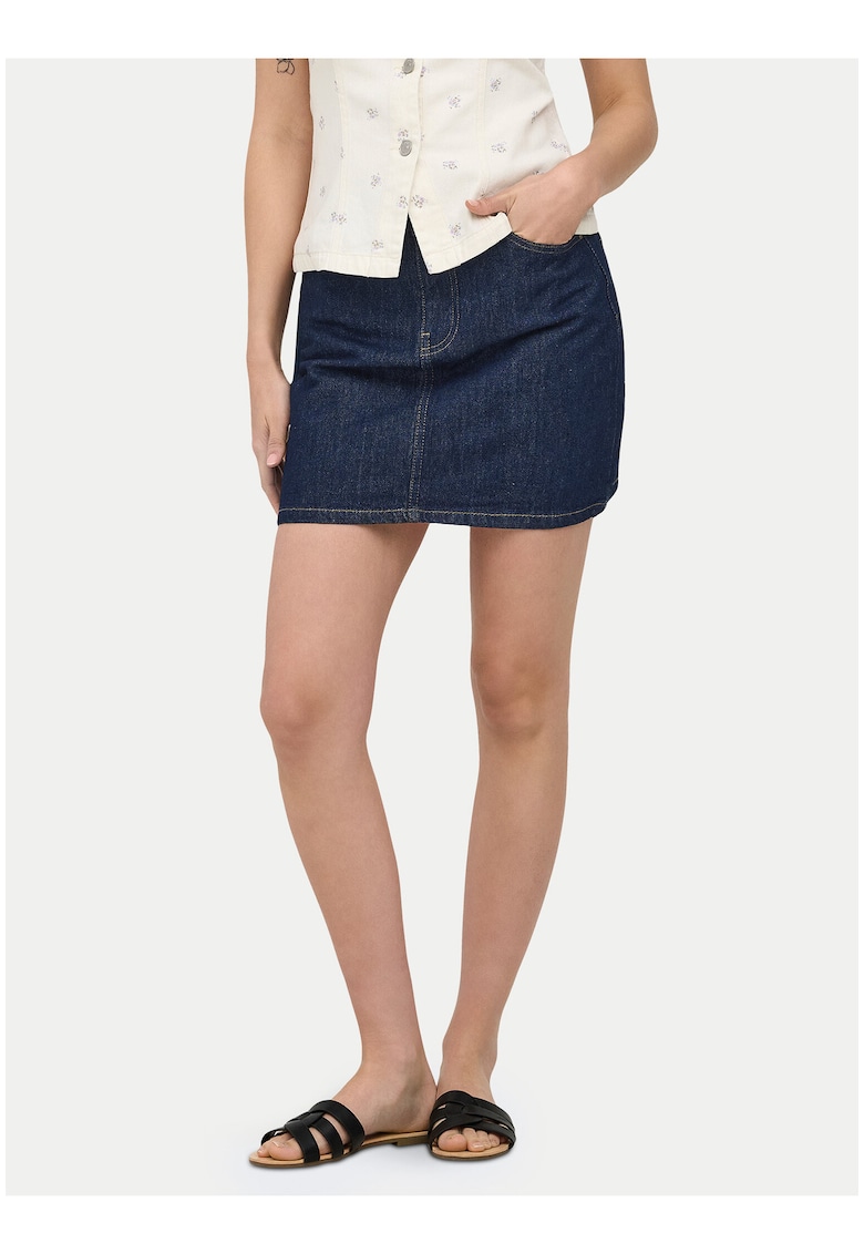Fusta din denim - bleumarin - bumbac organic - casual