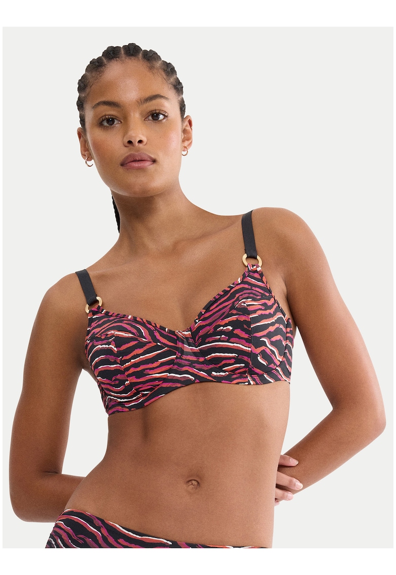Top bikini dama - imprimeu zebra - multicolor - material sintetic