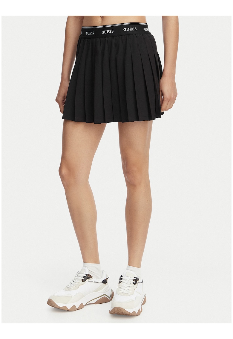 Fusta plisata Dama - Active - mini - neagra - material sintetic