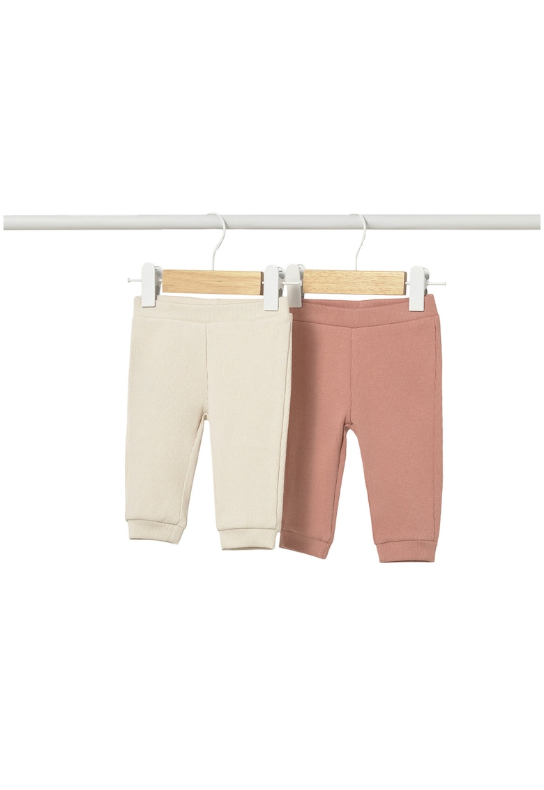 Set pantaloni de trening copii - bej - bumbac - 2 perechi