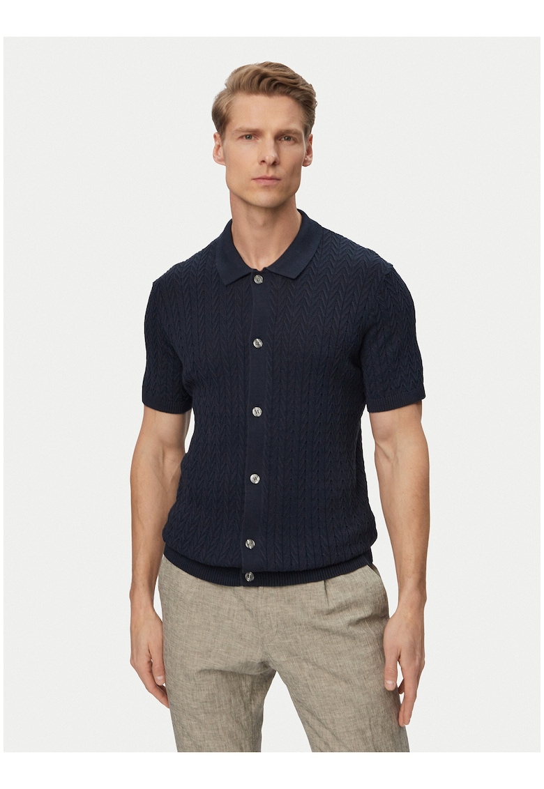 Camasa barbati - albastru - bumbac - maneca scurta - croiala regular fit