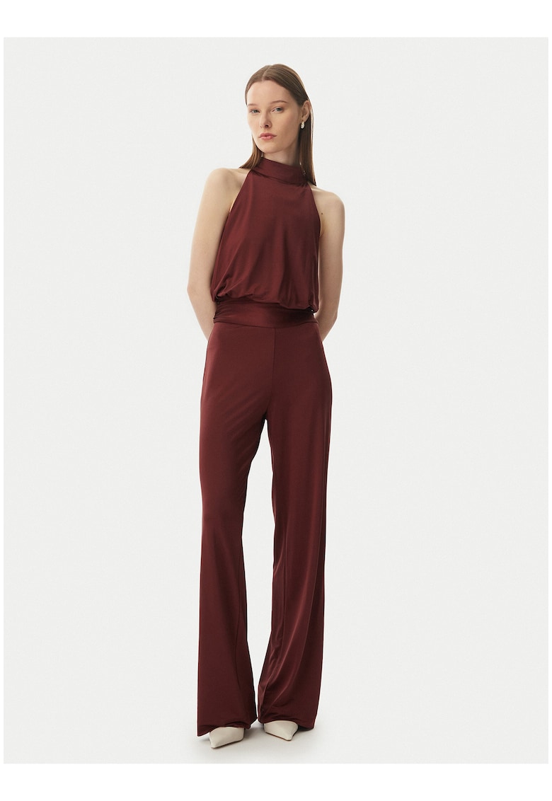 Salopeta dama - bordeaux - fara maneca - regular fit - poliester-elastan