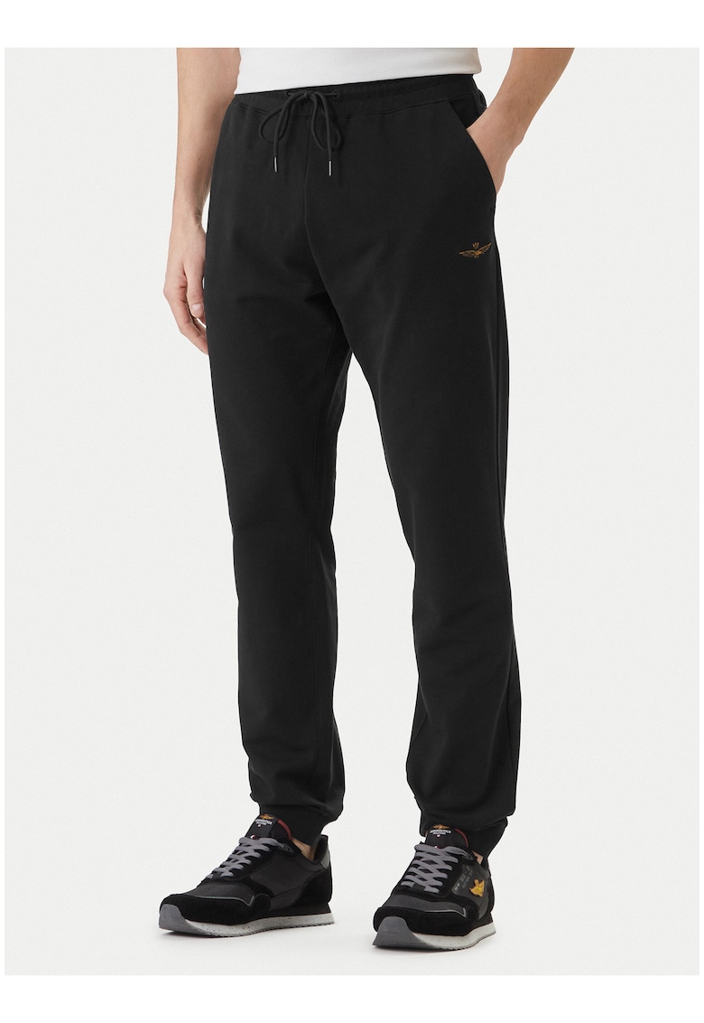 Pantaloni sport barbati - negru - bumbac -
