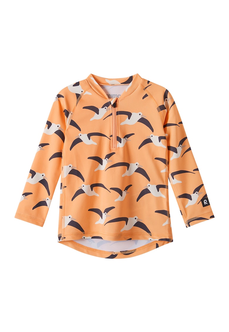 Tricou de inot copii - portocaliu - grafic - poliamida-elastan