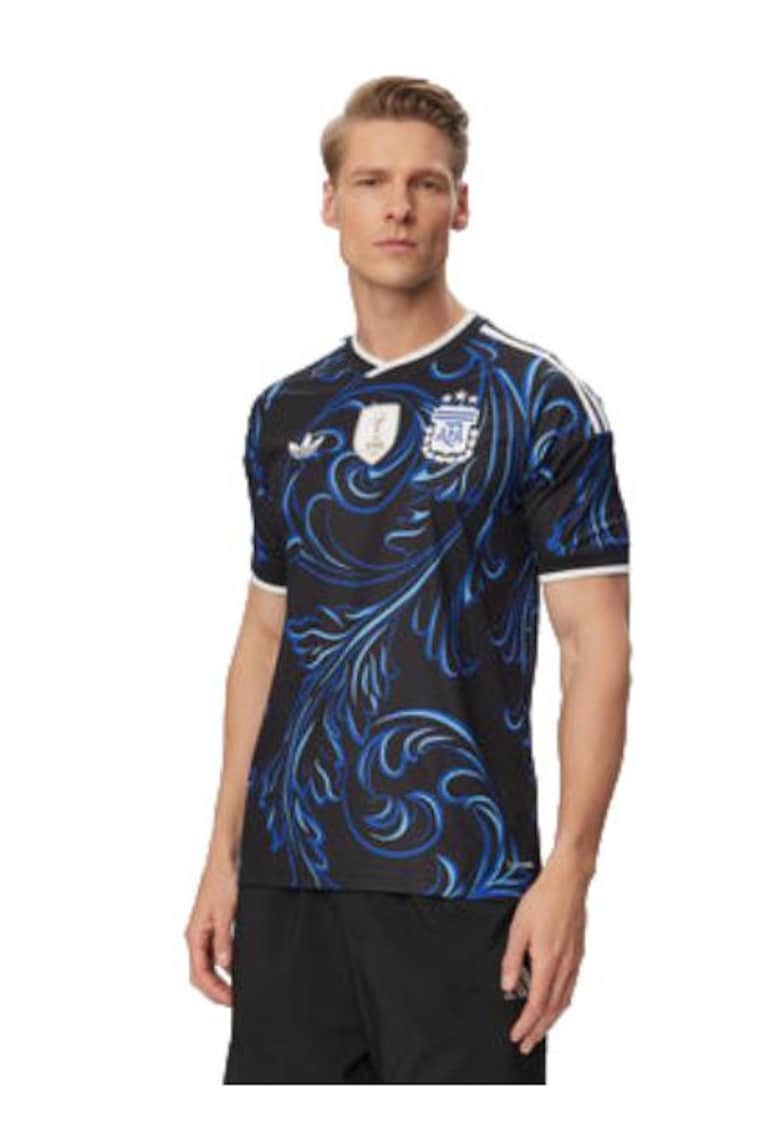 Tricou sportiv barbati - negru/albastru - slim fit - tehnologie ClimaCool