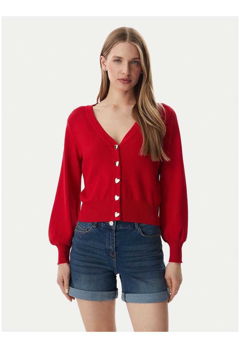 Cardigan dama - rosu - maneca lunga - Rosu