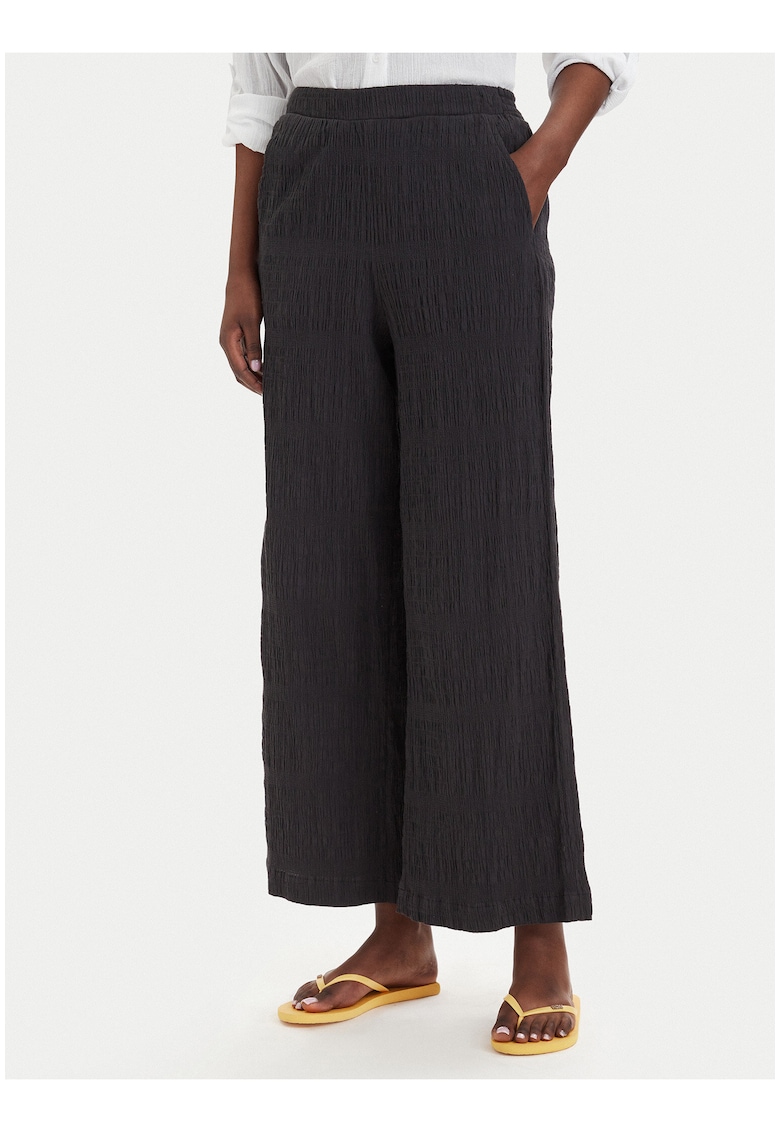 Pantaloni dama - casual - negru - bumbac