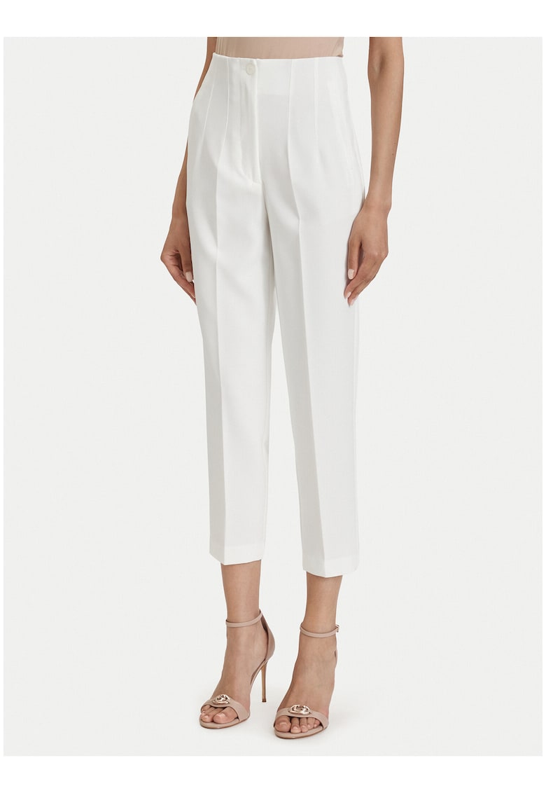 Pantaloni dama - 7/8 - regular fit - alb - poliester reciclat