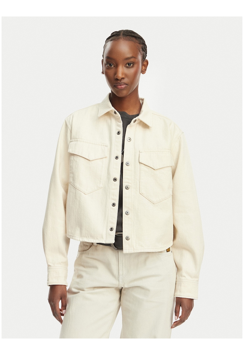 Geaca de blugi pentru dama - crem - denim/bumbac