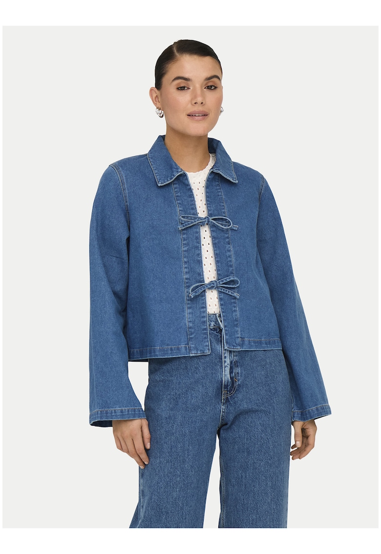 Geaca de blugi pentru dama - albastru - regular fit - maneci lungi - bumbac