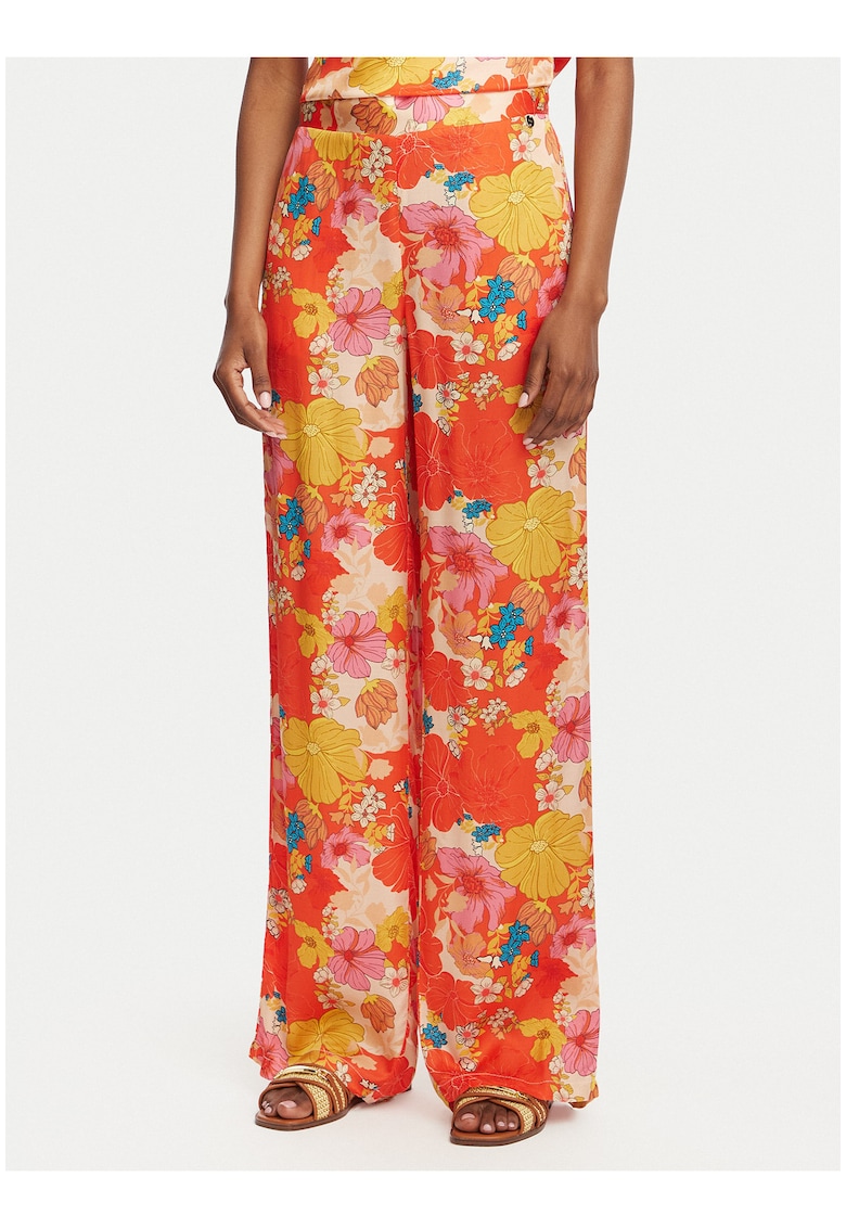 Pantaloni dama - casual - rosu - viscoza