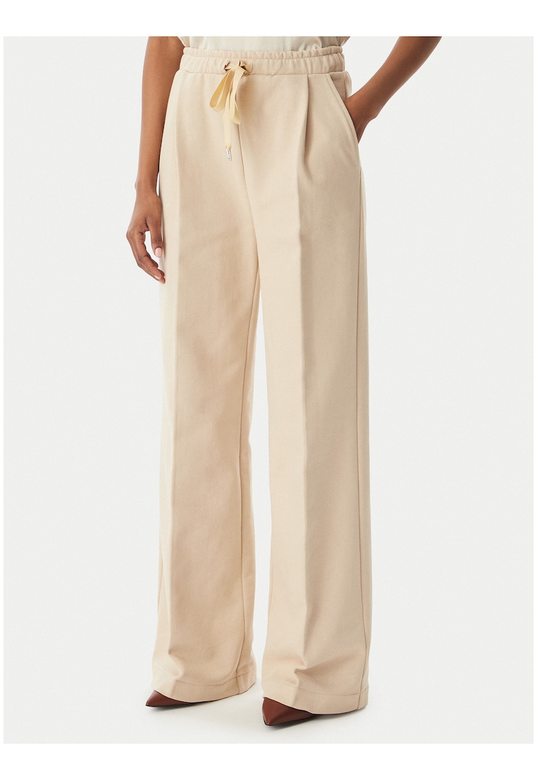 Pantaloni dama - bej - bumbac - casual