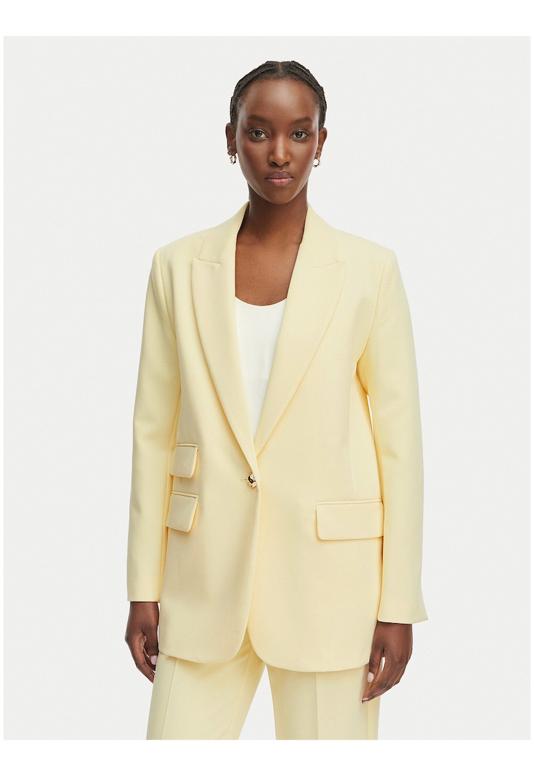 Sacou dama - galben - casual - poliester-viscoza