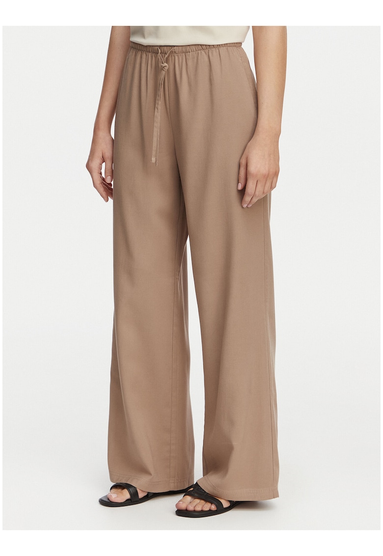Pantaloni dama - Relaxed Fit - bej - viscoza - set