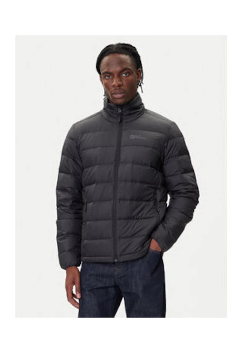 Geaca de puf barbati - neagra - material reciclat - umplutura naturala -