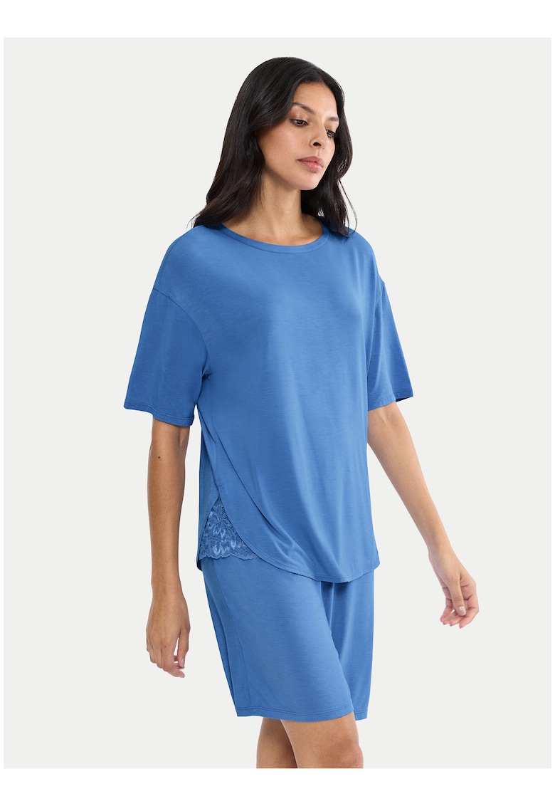 Pijama dama - albastru - croiala lejera - material modal
