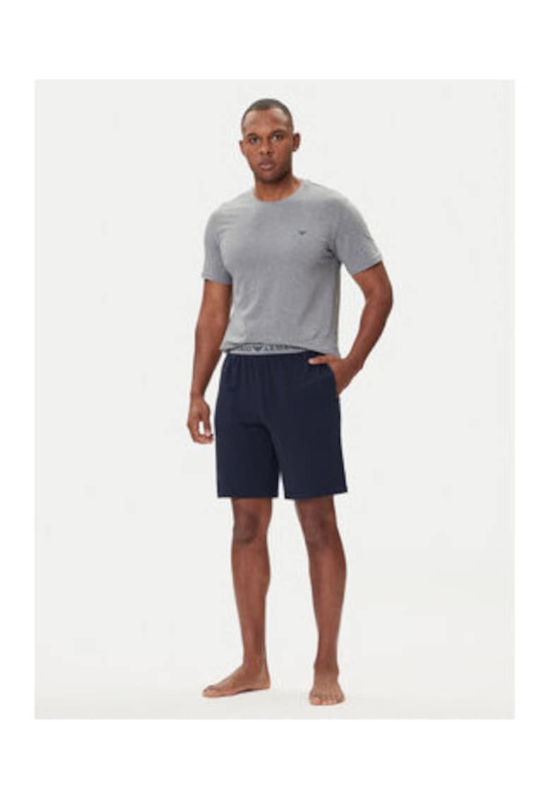 Pijama Barbati - Bleumarin si Gri - Bumbac - Maneca scurta -