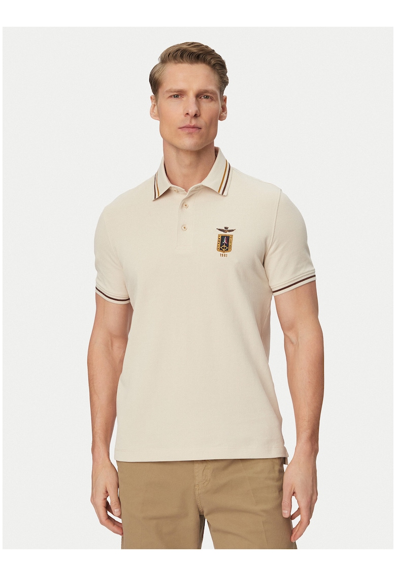 Polo barbati - bumbac - maneca scurta - bej